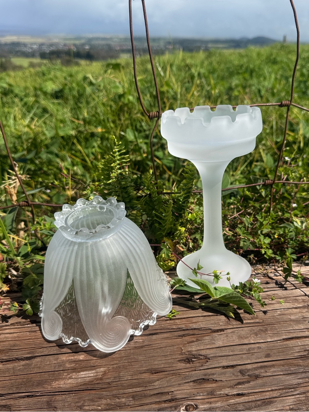 PartyLite Clairmont Fairy Lamp Satin Frosted Candle Holder Romantic Cottage 10" - Picture 3 of 7